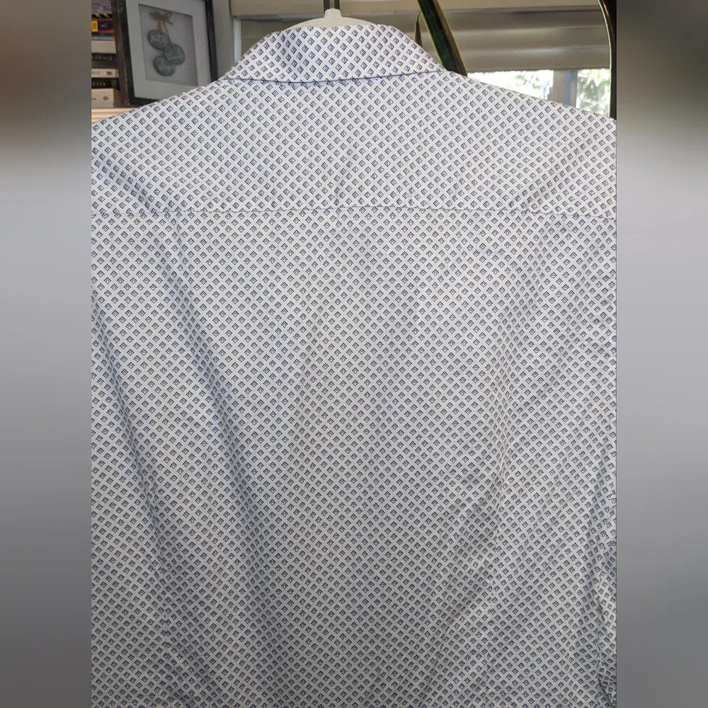 Ted Baker Men's, Navy Patterned Casual Button Down Long Sleeve Shirt, Size 3 - Picture 3 of 8